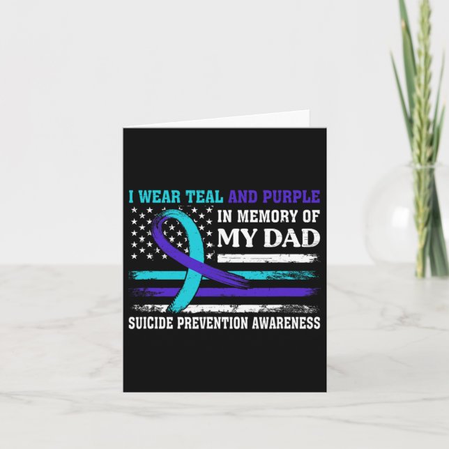 In Memory Of Dad Suicide Prevention Awareness Amer Card (Front)
