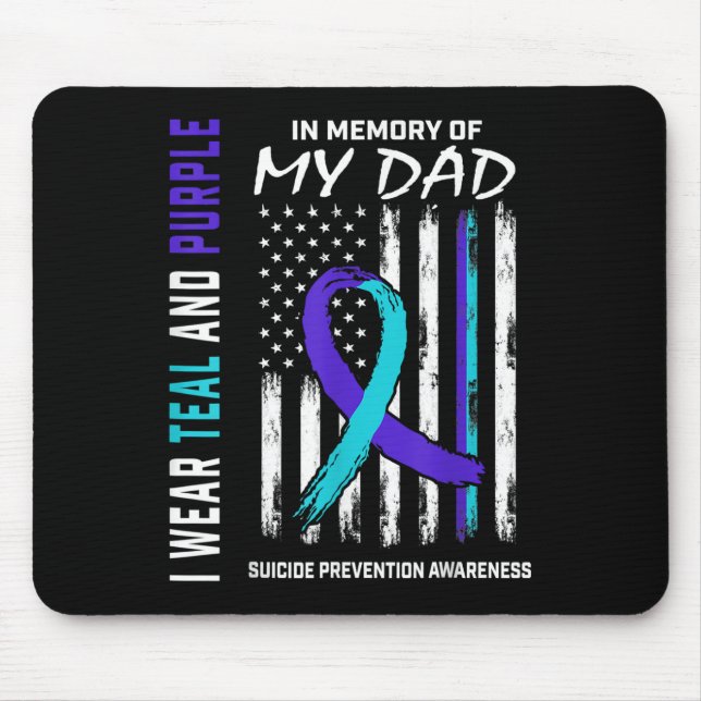 In Memory Of Dad Suicide Prevention Awareness Amer Mouse Mat (Front)