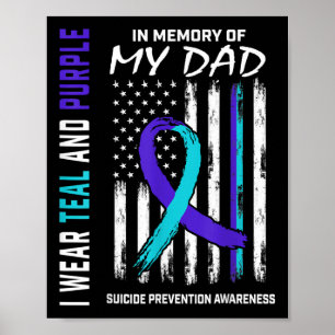 In Memory Of Dad Suicide Prevention Awareness Amer Poster