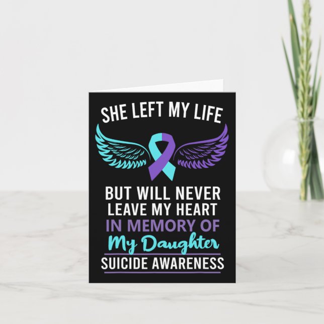 In Memory Of Daughter Suicide Awareness Prevention Card (Front)