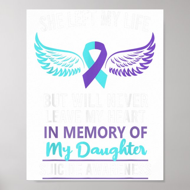 In Memory Of Daughter Suicide Awareness Prevention Poster (Front)
