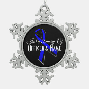 IN MEMORY OF FALLEN OFFICER PEWTER ORNAMENT