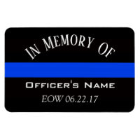 IN MEMORY OF FALLEN OFFICER THIN BLUE LINE MAGNET
