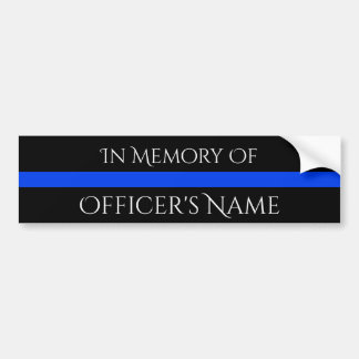 IN MEMORY OF FALLEN OFFICER THIN BLUE LINE STICKER