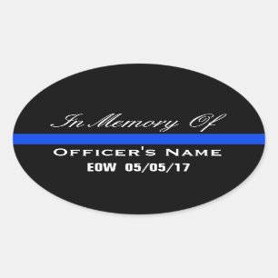 IN MEMORY OF FALLEN OFFICER THIN BLUE LINE STICKER