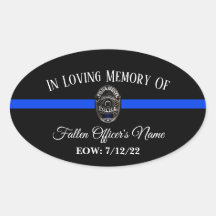 IN MEMORY OF FALLEN OFFICER THIN BLUE LINE STICKER