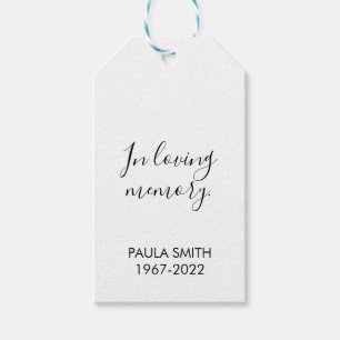 In Memory Of.  Funeral Gift In loving memory. Tags
