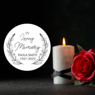 In Memory Of Funeral Gift loving memorial favour Classic Round Sticker