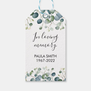In Memory Of Funeral, In loving memory leaves Gift Tags