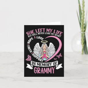 In Memory Of Grammy Breast Cancer Awareness Angel Card