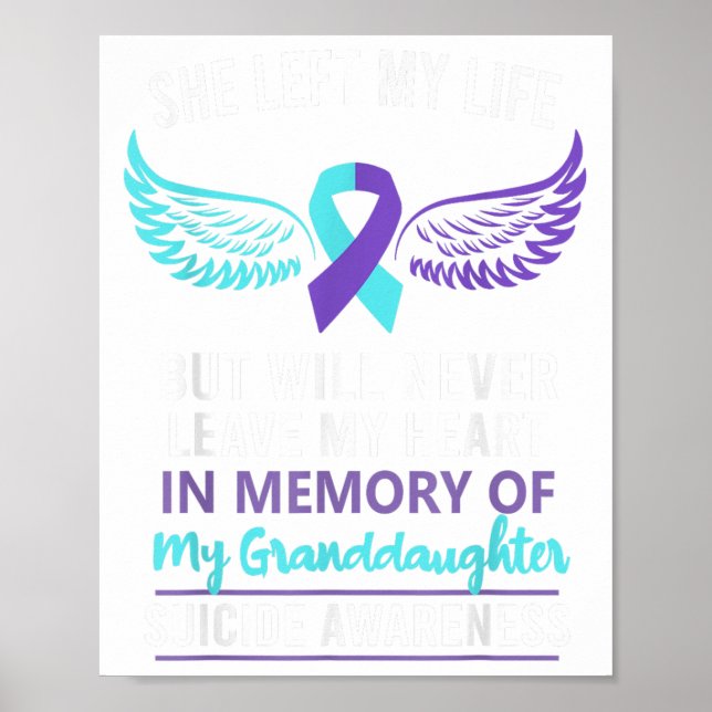 In Memory Of Granddaughter Suicide Awareness Preve Poster (Front)