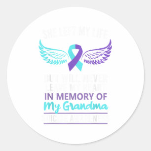 In Memory Of Grandma Suicide Awareness Prevention Classic Round Sticker