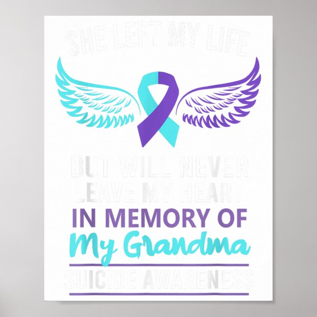 In Memory Of Grandma Suicide Awareness Prevention  Poster (Front)