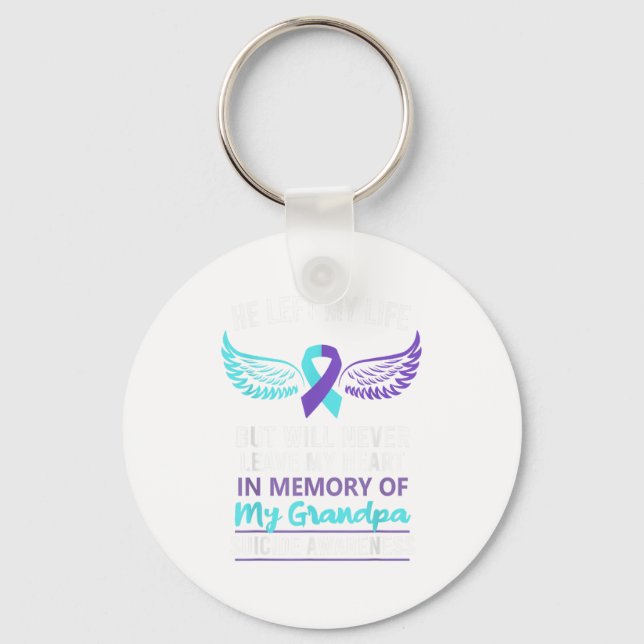 In Memory Of Grandpa Suicide Awareness Prevention  Key Ring (Front)