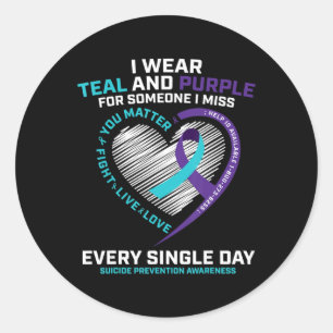 In Memory Of I Miss Son Mum Dad Suicide Prevention Classic Round Sticker