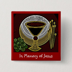 In Memory of Jesus 15 Cm Square Badge