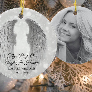 In Memory of Memorial Remembrance Photo Christmas Ceramic Tree Decoration