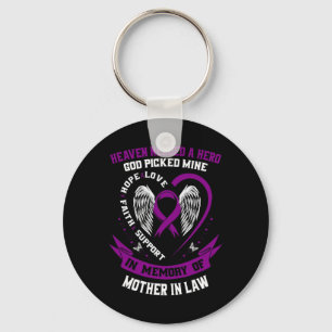 In Memory Of Mother In Law Pancreatic Cancer Aware Key Ring