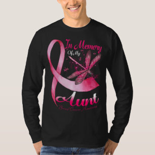 In Memory of My Aunt Dragonfly Breast Cancer Aware T-Shirt