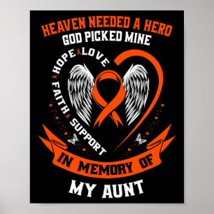 In Memory Of My Aunt Leukaemia Awareness Memorial Poster
