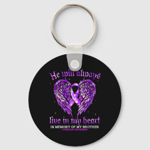In Memory Of My Brother Overdose Awareness Angel W Key Ring