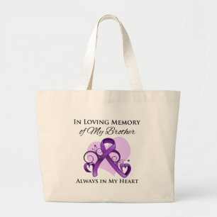 In Memory of My Brother - Pancreatic Cancer Large Tote Bag