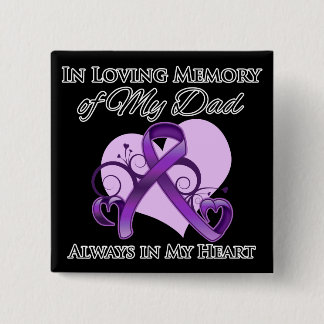 In Memory of My Dad - Pancreatic Cancer 15 Cm Square Badge