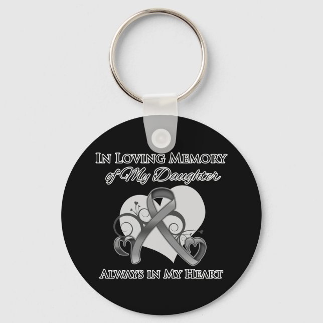 In Memory of My Daughter - Brain Cancer Key Ring (Front)