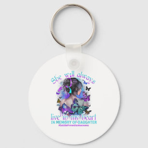 In Memory Of My Daughter Suicide Prevention Awaren Key Ring