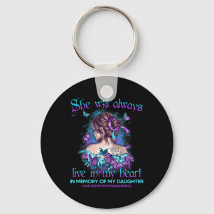 In Memory Of My Daughter Suicide Prevention Awaren Key Ring