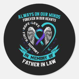 In Memory Of My Father In Law Suicide Awareness Pr Classic Round Sticker