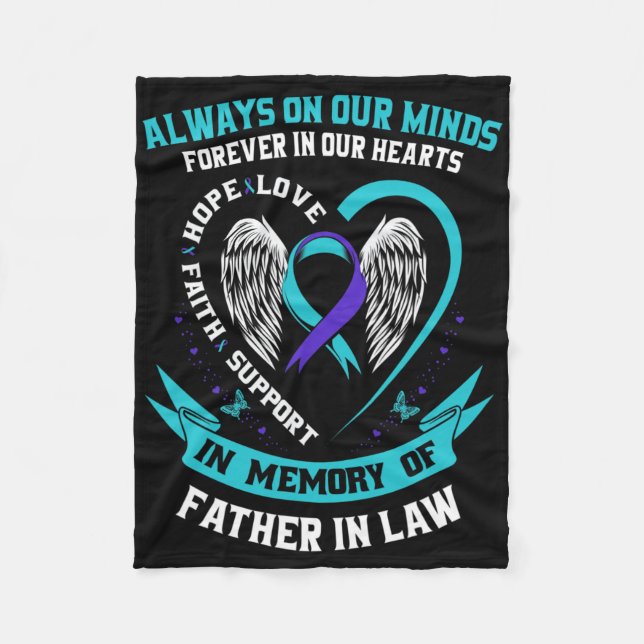 In Memory Of My Father In Law Suicide Awareness Pr Fleece Blanket (Front)
