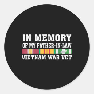 In Memory Of My Father-in-law Vietnam Veteran Us V Classic Round Sticker