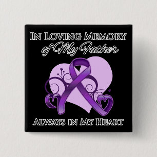 In Memory of My Father - Pancreatic Cancer 15 Cm Square Badge