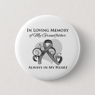 In Memory of My Grandfather - Brain Cancer 6 Cm Round Badge