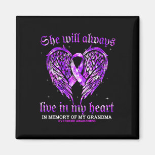 In Memory Of My Grandma Overdose Awareness Angel W Magnet