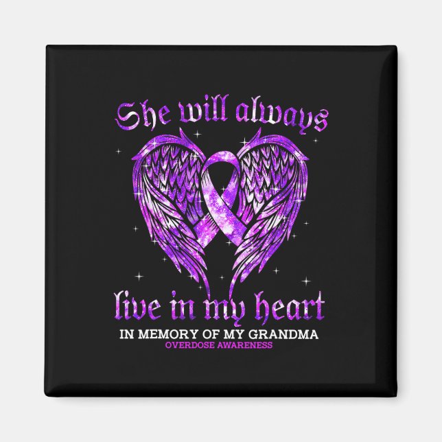 In Memory Of My Grandma Overdose Awareness Angel W Magnet (Front)