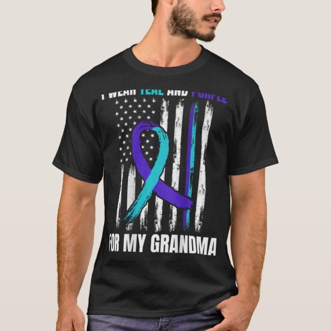 In Memory Of My Grandma Suicide Awareness Flag Bac T-Shirt (Front)