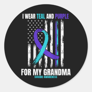 In Memory Of My Grandma Suicide Awareness Flag Ck Classic Round Sticker