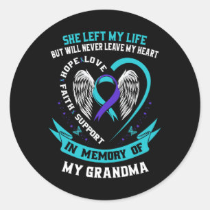 In Memory Of My Grandma Suicide Awareness Memorial Classic Round Sticker