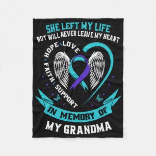 In Memory Of My Grandma Suicide Awareness Memorial Fleece Blanket