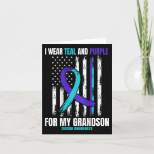In Memory Of My Grandson Suicide Awareness Flag Ba Card