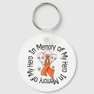 In Memory of My Hero Leukaemia Angel Wings Key Ring