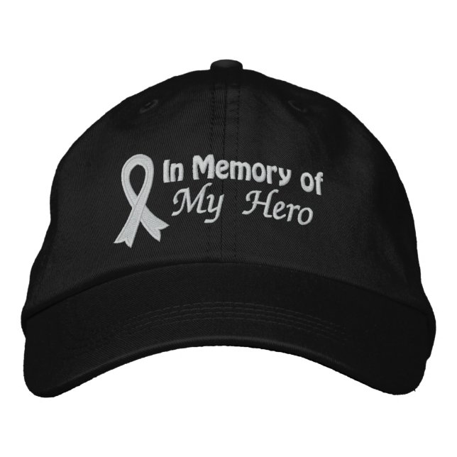 In Memory of My Hero - Lung Cancer Embroidered Hat (Front)