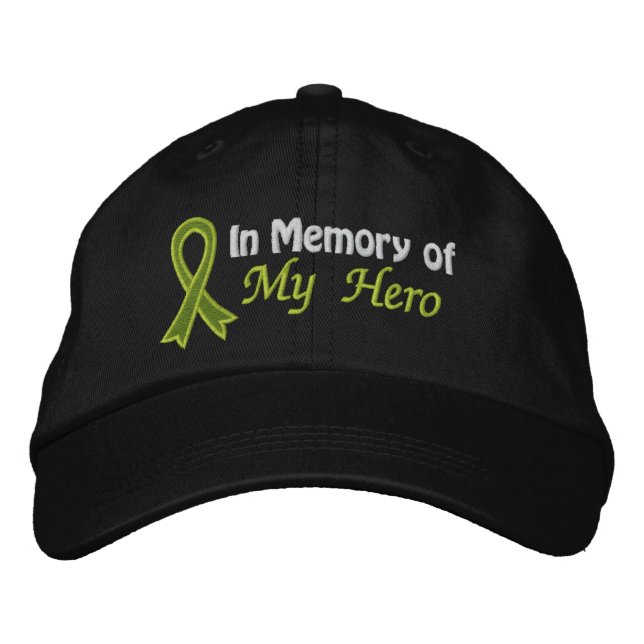 In Memory of My Hero - Lymphoma Embroidered Hat (Front)