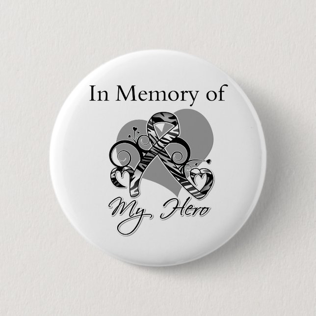 In Memory of My Hero Neuroendocrine Cancer 6 Cm Round Badge (Front)