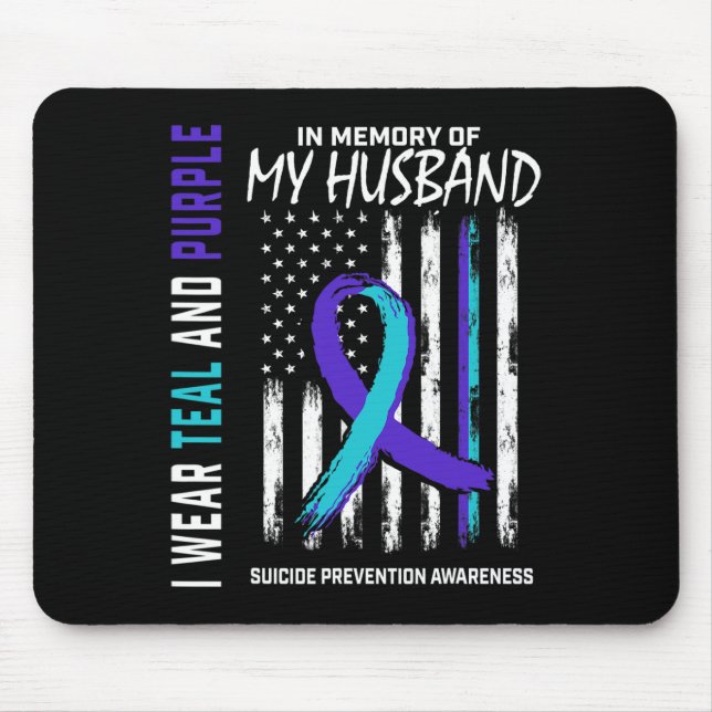 In Memory Of My Husband Suicide Awareness Preventi Mouse Mat (Front)