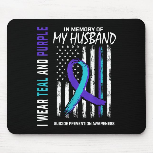 In Memory Of My Husband Suicide Awareness Preventi Mouse Mat (Front)