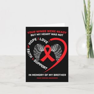 In Memory Of My Loving Brother Heart Disease Aware Card