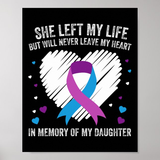In Memory Of My Loving Daughter Suicide Prevention Poster (Front)